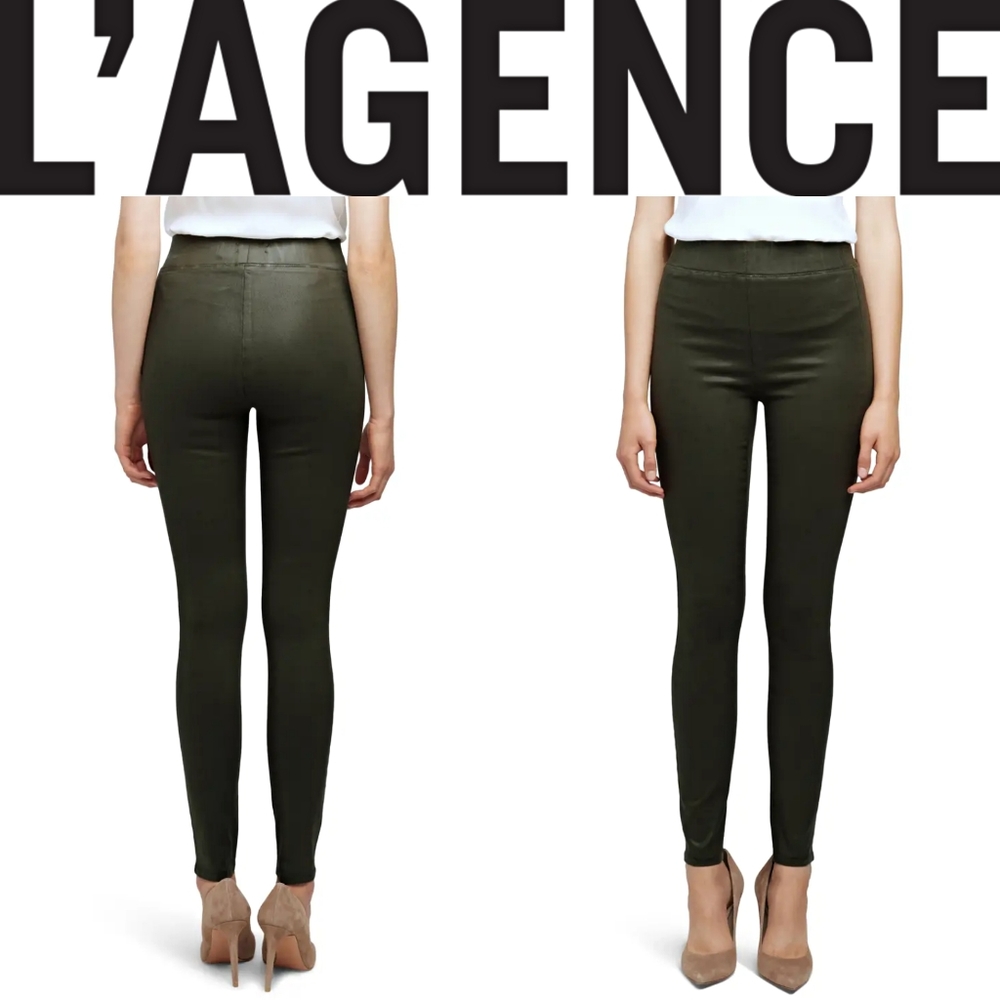 L'AGENCE Rochelle High-Rise Coated Skinny Leggings